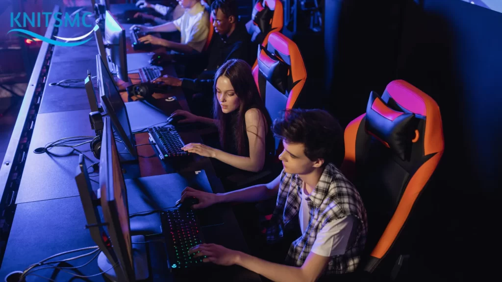 Gaming News eTrueSport: Gamers competing in an intense eSports event.