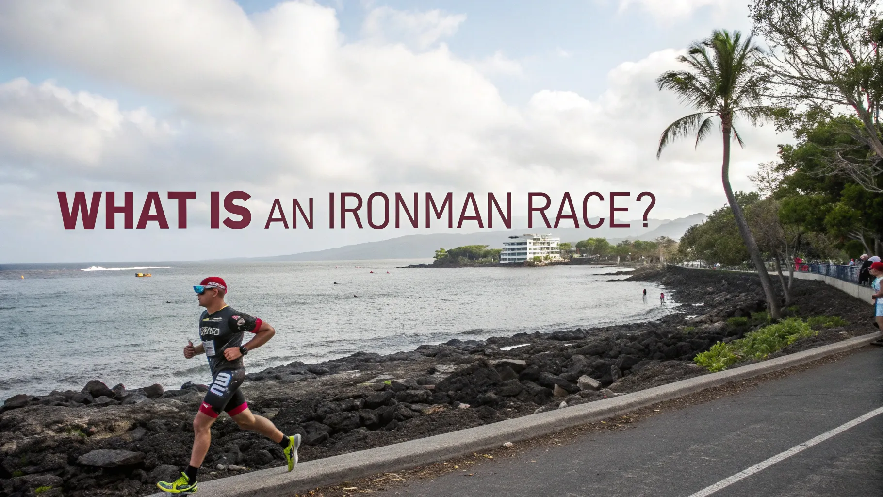 An Ironman triathlon, the ultimate endurance race consisting of swimming, cycling, and running.